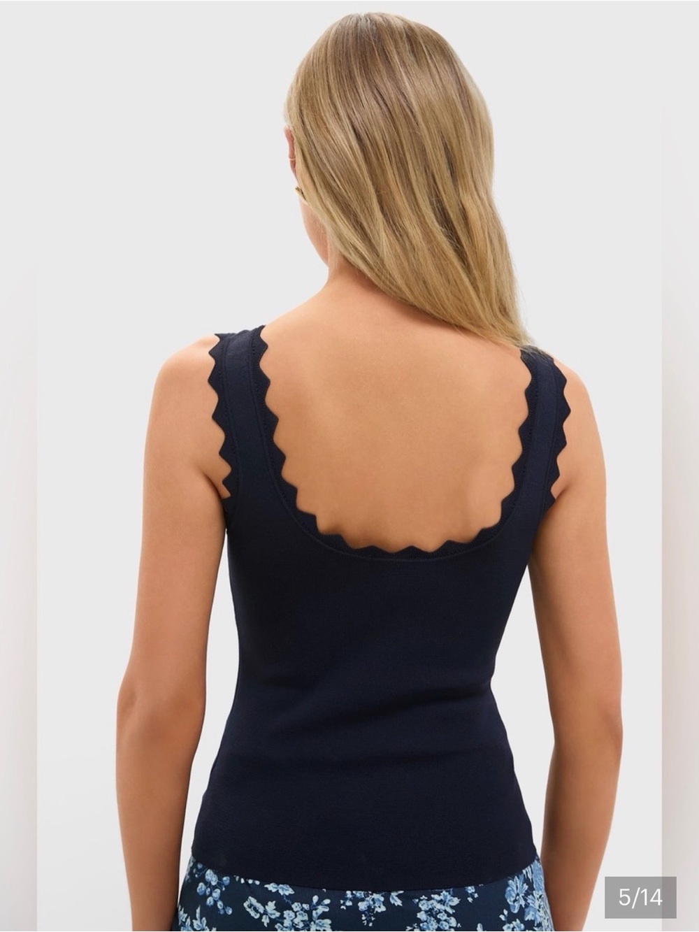Tuckernuck Navy Ric Rac Compression Tank NWT Size Small - Picture 4 of 8